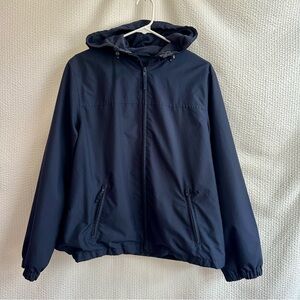 GAP Women’s Dark Navy Blue Hooded Lightweight Windbreaker Jacket Size: Large